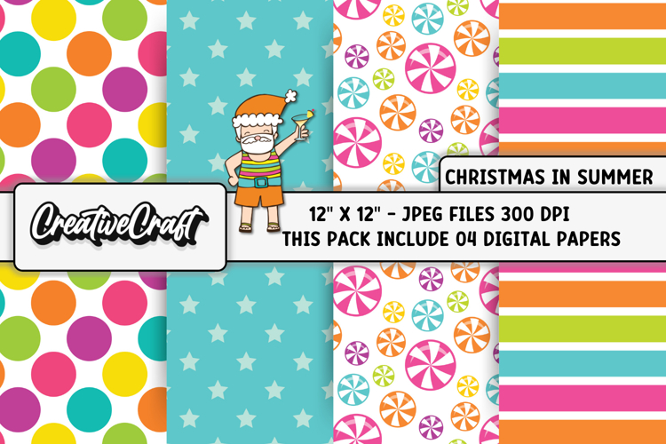 Christmas Summer Digital Paper, christmas background designs