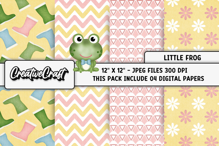 Little Frog Digital Papers, scrapbooking backgrounds designs