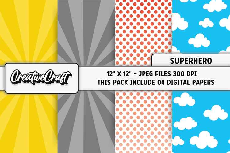 Superhero Digital Papers, scrapbooking backgrounds designs