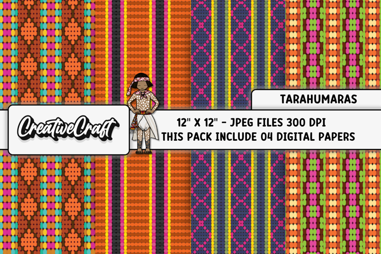 Boho Tribal Digital Paper, boho tribal digital scrapbook