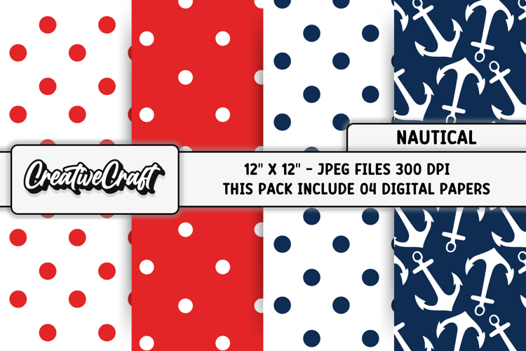Nautical Digital Papers, scrapbooking backgrounds designs