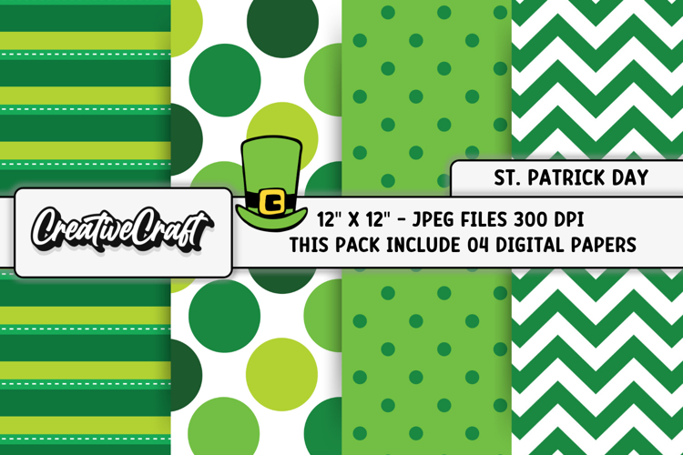 St Patricks Day Digital Papers, st patricks day illustration