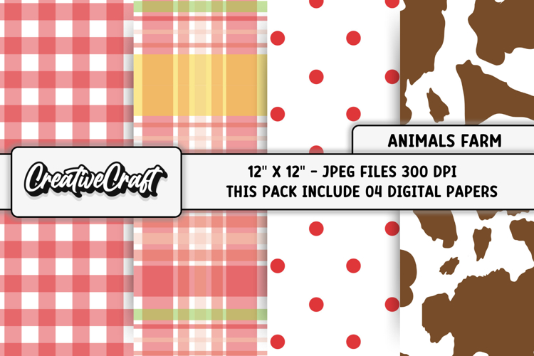 Farm Animals Digital Papers, farm animals background designs