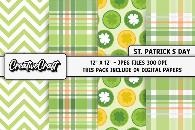 St Patricks Day Digital Papers, st patricks day illustration
