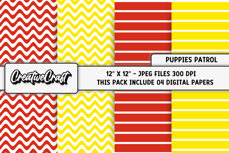 Puppies Patrol Digital Papers, scrapbook backgrounds designs