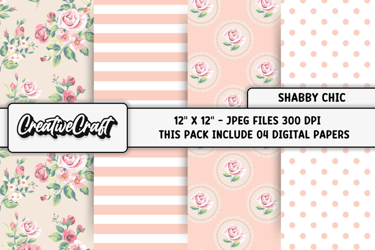 Shabby Chic digital paper, shabby chic backgrounds designs