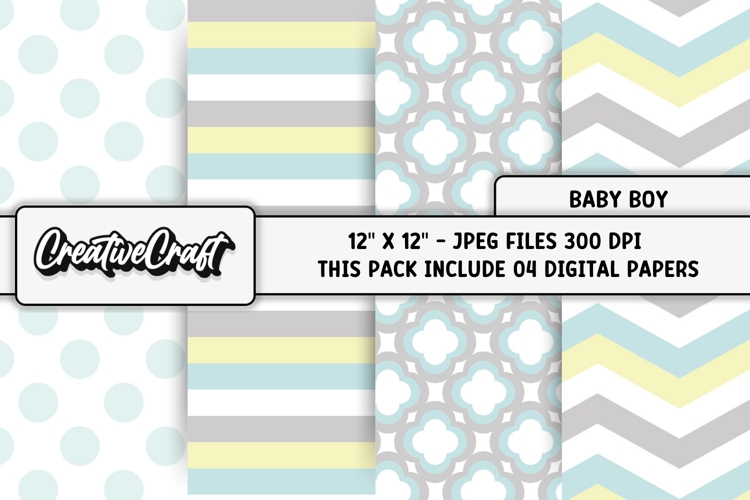 Baby Boy Digital Paper, baby boy graphics, baby illustration