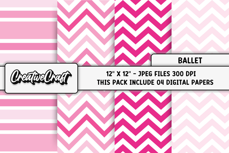 Ballerina Ballet Digital Papers, dance scrapbook papercraft