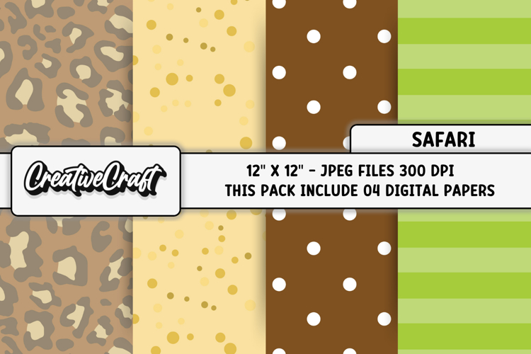 Safari Digital Papers, animal print backgrounds designs