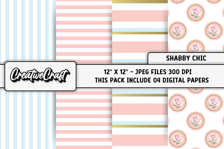 Shabby Chic digital paper, shabby chic backgrounds designs