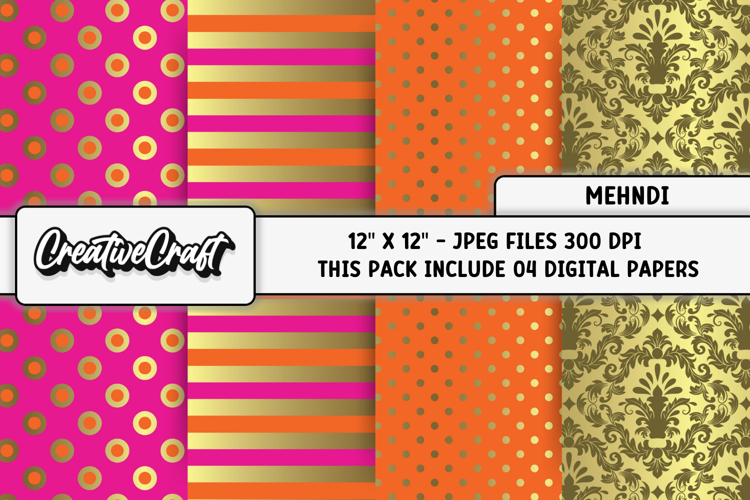 Mehndi Digital Papers, mehndi backgrounds illustrations