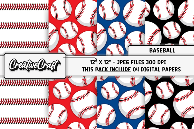 Baseball Sport Digital Paper, baseball graphic illustrations