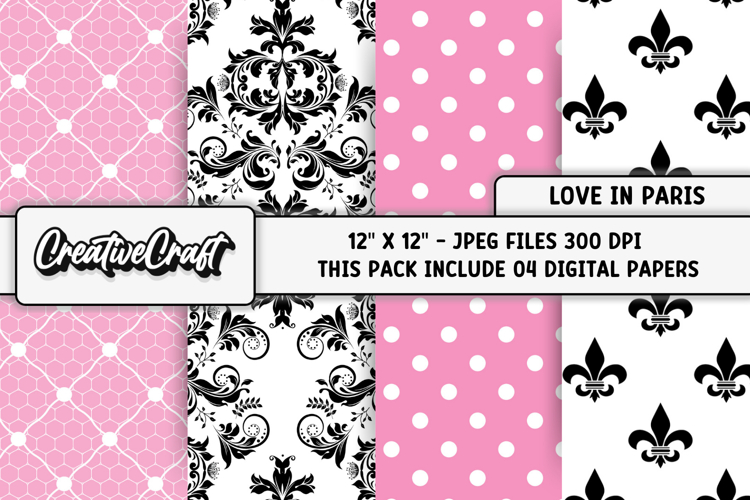 Love Paris Digital Papers, scrapbooking, backgrounds designs
