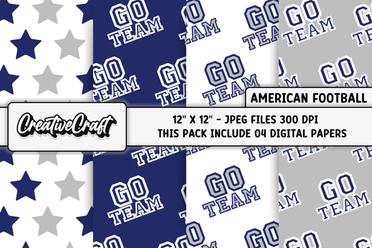 American Football Digital Papers, illustrations, backgrounds