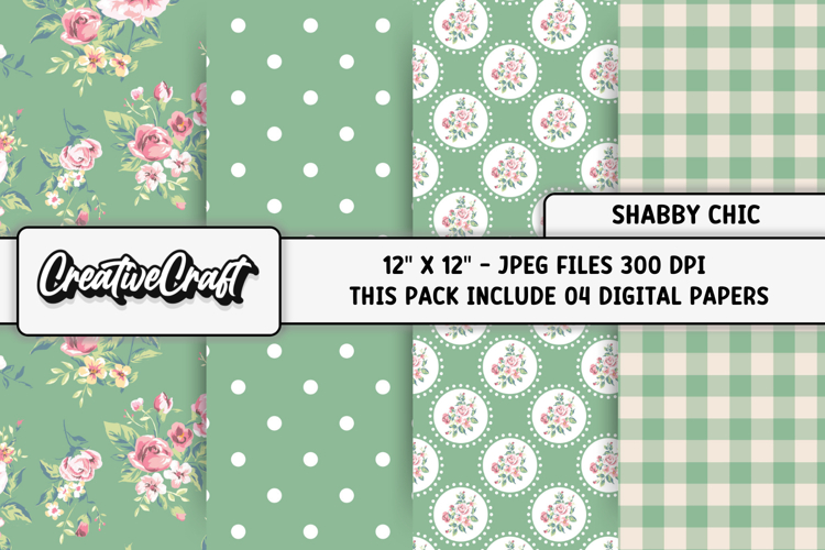 Shabby Chic digital paper, shabby chic backgrounds designs