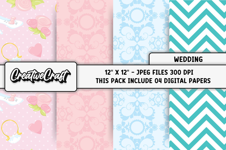 Wedding Digital Papers, wedding backgrounds illustrations