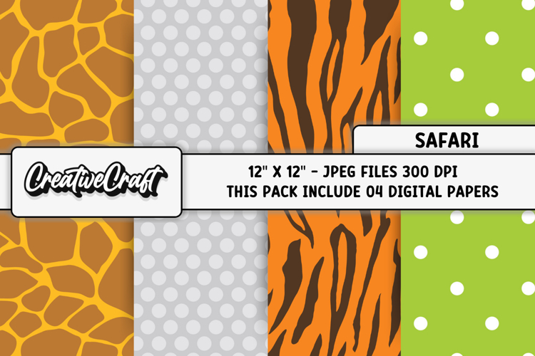 Safari Digital Papers, animal print backgrounds designs