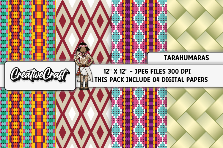 Boho Tribal Digital Paper, boho tribal digital scrapbook