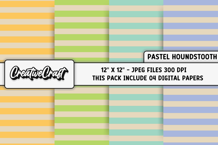 Pastel Colors Houndstooth Digital Papers, background designs