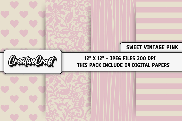 Shabby Chic digital paper, vintage scrapbook, illustration