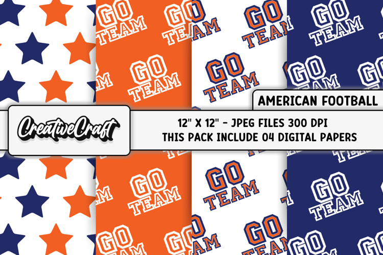 American Football Digital Papers, illustrations, backgrounds