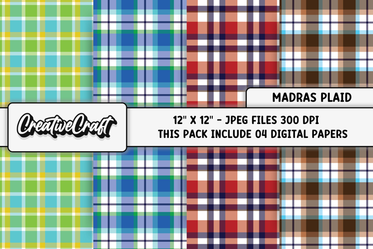 Madras Plaid Digital Papers, madras plaid background designs