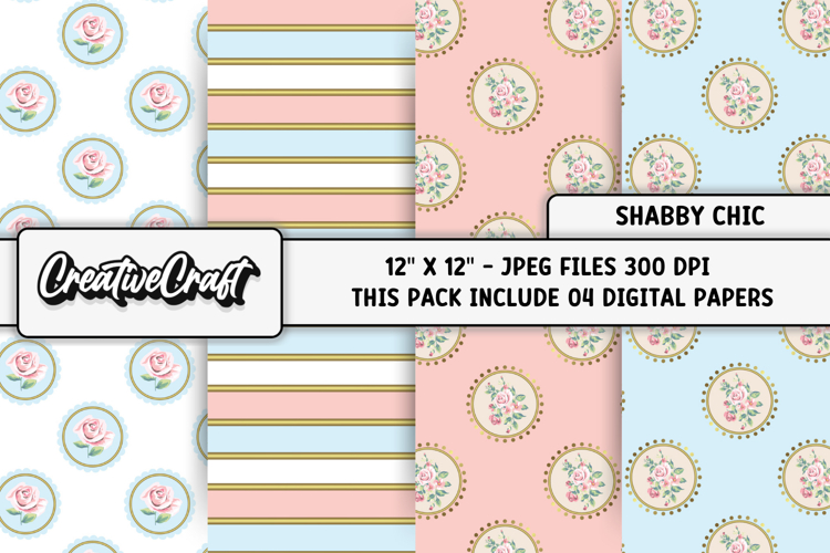 Shabby Chic digital paper, shabby chic backgrounds designs