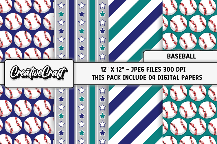 Baseball Sport Digital Paper, baseball graphic illustrations