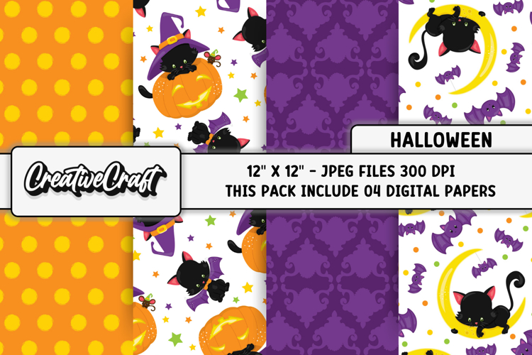 Halloween Digital Papers, scrapbooking, backgrounds designs