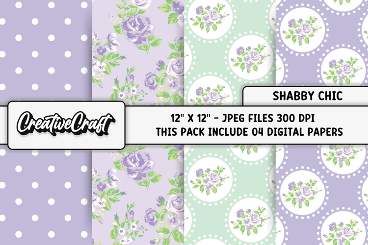 Shabby Chic digital paper, shabby chic backgrounds designs