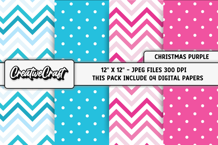 Purple Christmas Digital Papers, christmas background design