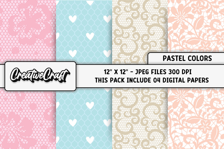 Pastel Colors Digital Paper, pastel colors background design