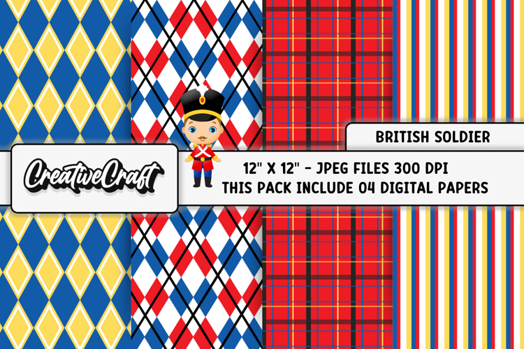 British Soldier Digital Papers, british backgrounds designs