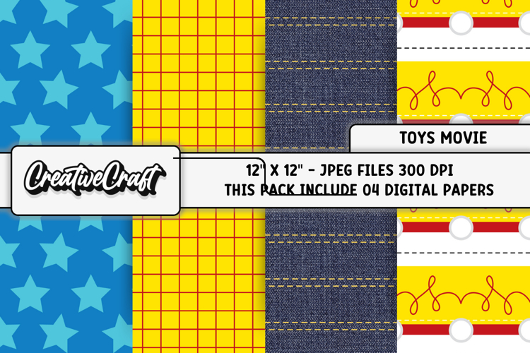 Toys Movie Digital Papers, scrapbooking backgrounds designs