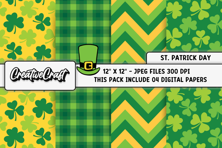 St Patricks Day Digital Papers, st patricks day illustration