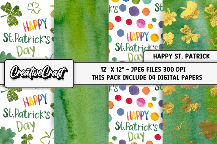St Patricks Day Digital Papers, st patricks day illustration