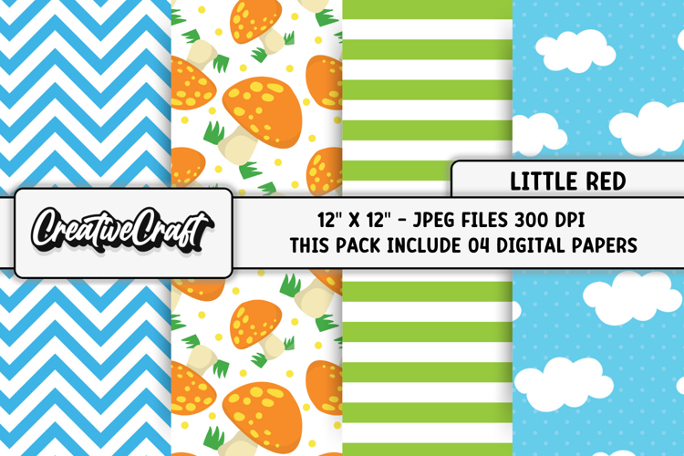 Little Red Digital Papers, scrapbooking backgrounds designs
