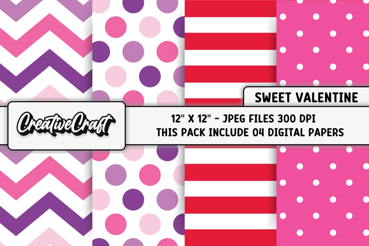Valentines Day Digital Papers, valentines day illustrations