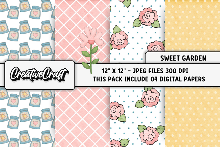Sweet Garden Digital Papers, vintage backgrounds designs