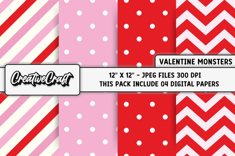 Valentines Day Digital Papers, valentines day illustrations