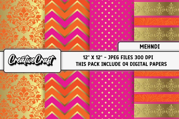 Mehndi Digital Papers, mehndi backgrounds illustrations