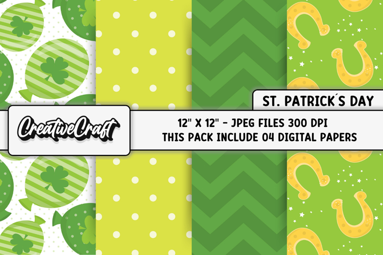 St Patricks Day Digital Papers, st patricks day illustration