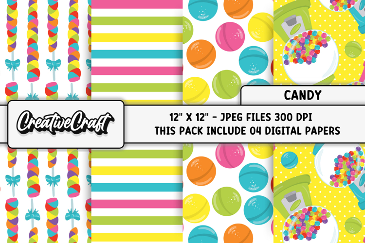 Candy World Digital Papers, scrapbooking backgrounds designs