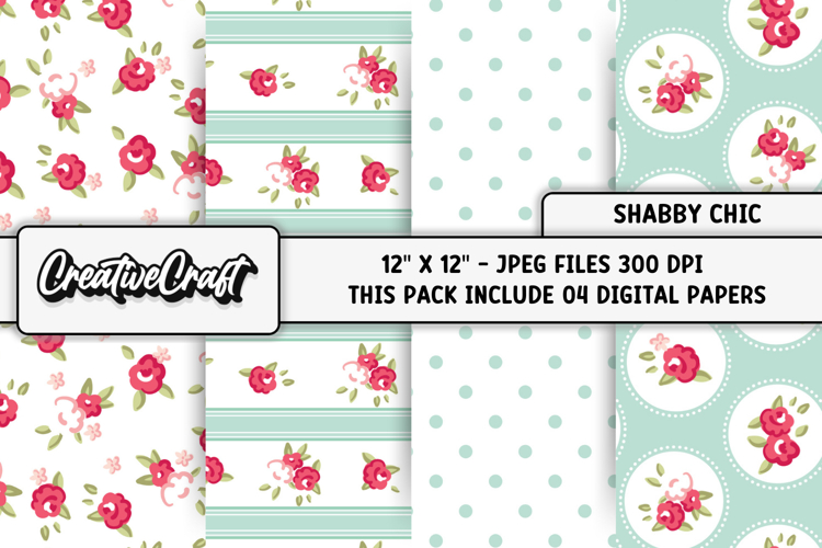 Shabby Chic digital paper, shabby chic backgrounds designs
