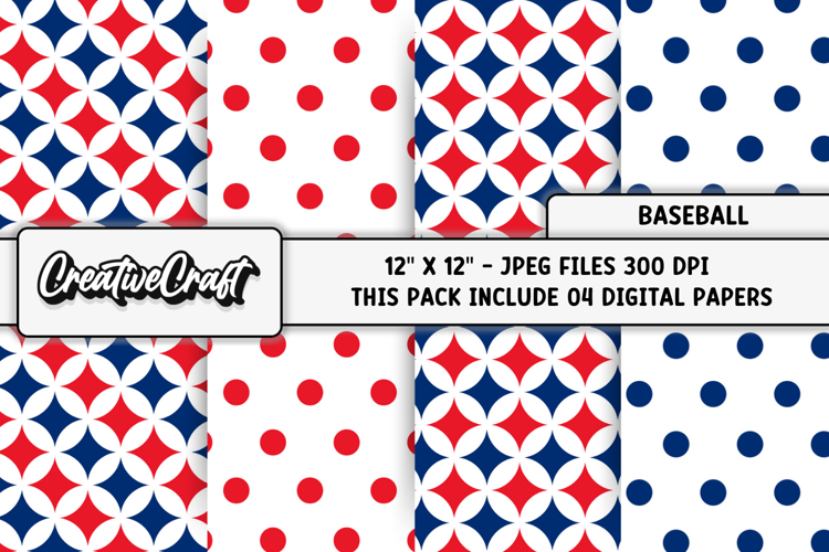 Baseball Scrapbook Paper Image 24