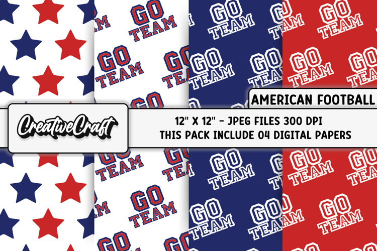 American Football Digital Papers, illustrations, backgrounds
