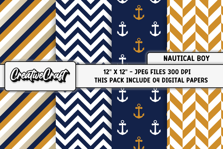 Nautical Boy Digital Papers, nautical backgrounds designs