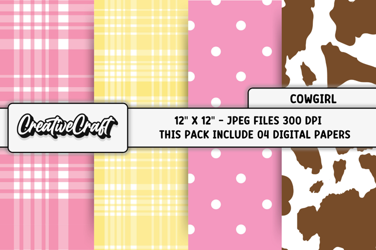 Sheriff Cowgirl Digital Paper, scrapbook background designs