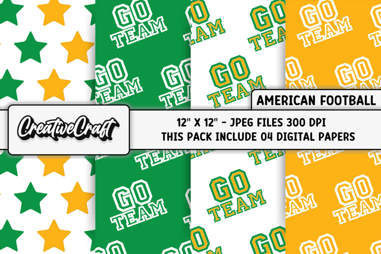 American Football Digital Papers, illustrations, backgrounds