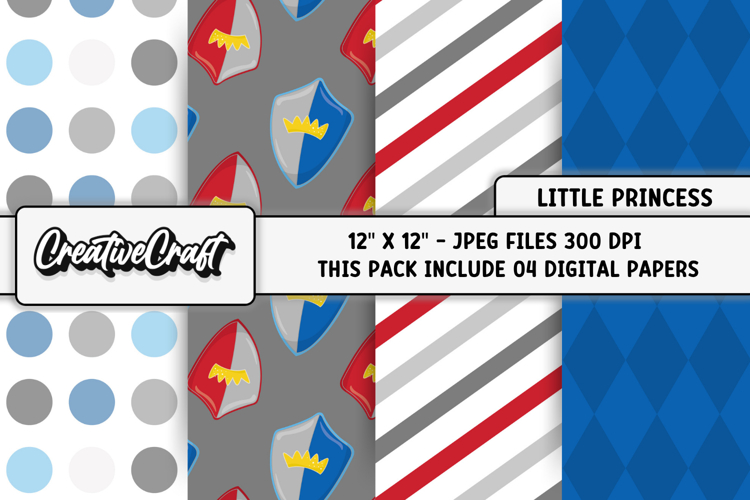 Little Prince Digital Papers, fairytale illustrations